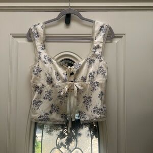 Cotton Candy Cream Bustier Crop Tank Top